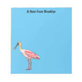 Roseate-Spoonbill-Cartoon Notizblock (Vorderseite)