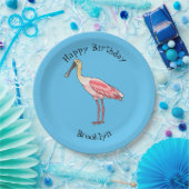 Roseate-Spoonbill-Cartoon Pappteller (Party)