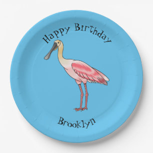 Roseate-Spoonbill-Cartoon  Pappteller