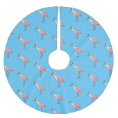 Roseate-Spoonbill-Cartoon Polyester Weihnachtsbaumdecke (Vorderseite)