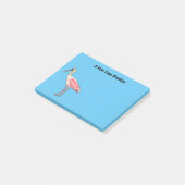 Roseate-Spoonbill-Cartoon Post-it Klebezettel (angewinkelt)