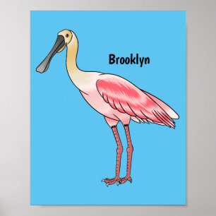 Roseate-Spoonbill-Cartoon Poster