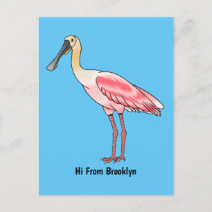 Roseate-Spoonbill-Cartoon Postkarte