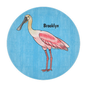 Roseate-Spoonbill-Cartoon Schneidebrett