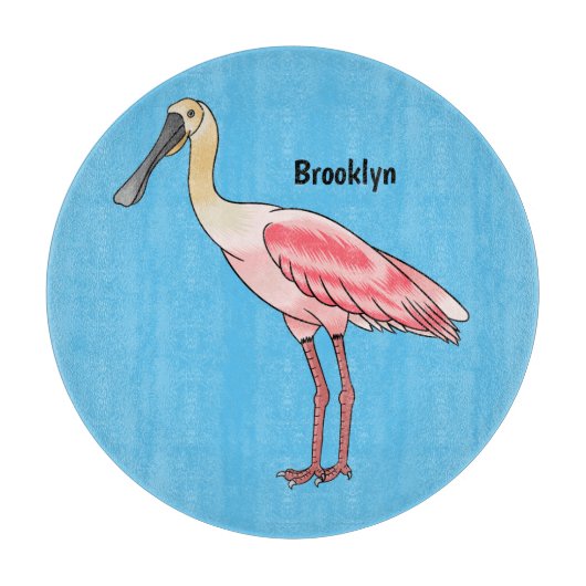 Roseate-Spoonbill-Cartoon Schneidebrett (Vorderseite)