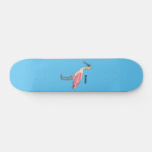 Roseate-Spoonbill-Cartoon  Skateboard (Horizontal)