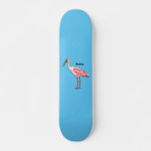 Roseate-Spoonbill-Cartoon Skateboard (Vorne)