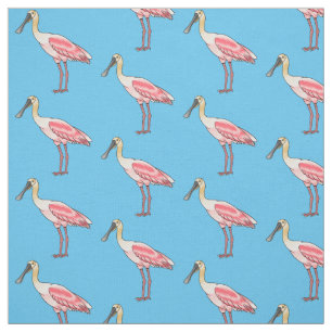 Roseate-Spoonbill-Cartoon Stoff