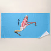 Roseate-Spoonbill-Cartoon Strandtuch (Vorderseite)