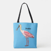 Roseate-Spoonbill-Cartoon Tasche (Rückseite)