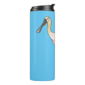 Roseate-Spoonbill-Cartoon Thermosbecher (Nach links gedreht)