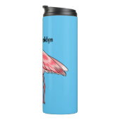 Roseate-Spoonbill-Cartoon Thermosbecher (Nach rechts gedreht)