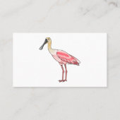 Roseate-Spoonbill-Cartoon Visitenkarte (Rückseite)