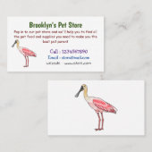 Roseate-Spoonbill-Cartoon Visitenkarte (Vorne/Hinten)