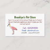 Roseate-Spoonbill-Cartoon Visitenkarte (Vorderseite)