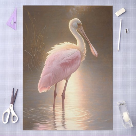 Roseate Spoonbill Decoupage Seidenpapier (Basteln)