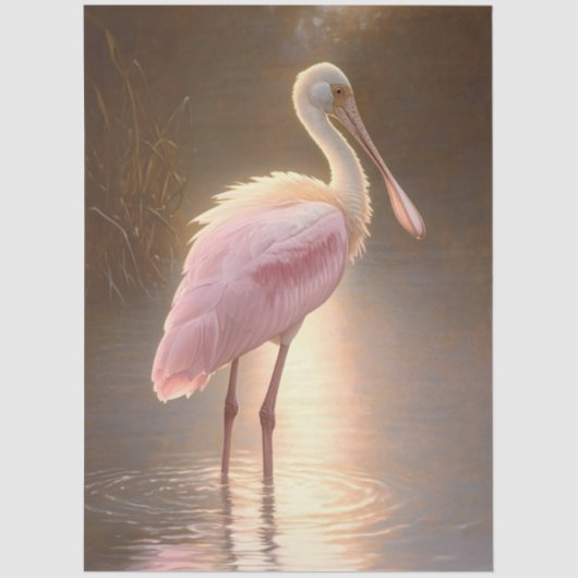 Roseate Spoonbill Decoupage Seidenpapier (Vorderseite)