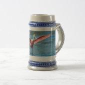 Roseate Spoonbill Gray/Blue 22 oz Stein Bierglas (VorderseiteRechts)