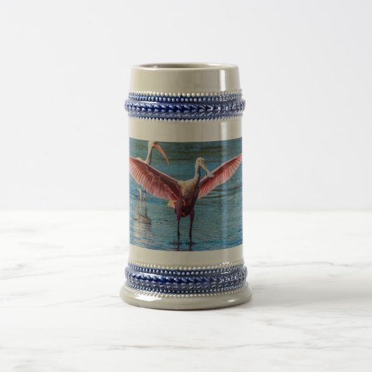 Roseate Spoonbill Gray/Blue 22 oz Stein Bierglas (Mittel)