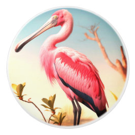 Roseate Spoonbill Keramik Door Pull Keramikknauf