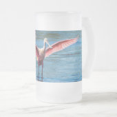 Roseate Spoonbill Mattiert 16 oz Mattierte Glass-T Mattglas Bierglas (VorderseiteRechts)