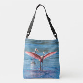 Roseate Spoonbill Mehrdruck Cross Body Bag Tragetaschen Mit Langen Trägern (Rückseite)