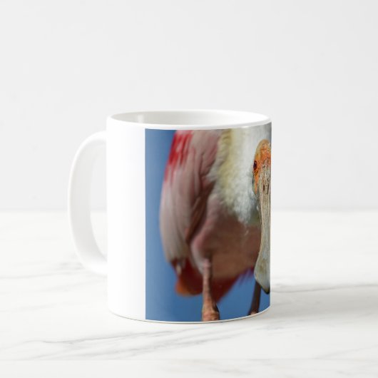 Roseate Spoonbill mit großem Schnabel Kaffeetasse (Vorderseite Links)