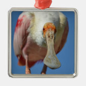 Roseate Spoonbill mit großem Schnabel Ornament Aus Metall (Vorne)