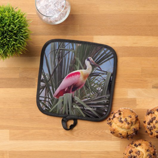 Roseate Spoonbill Oven Mitt and Pot Holdings Topflappen (Oben Unten)
