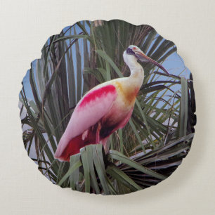 Roseate Spoonbill Rundkissen Rundes Kissen