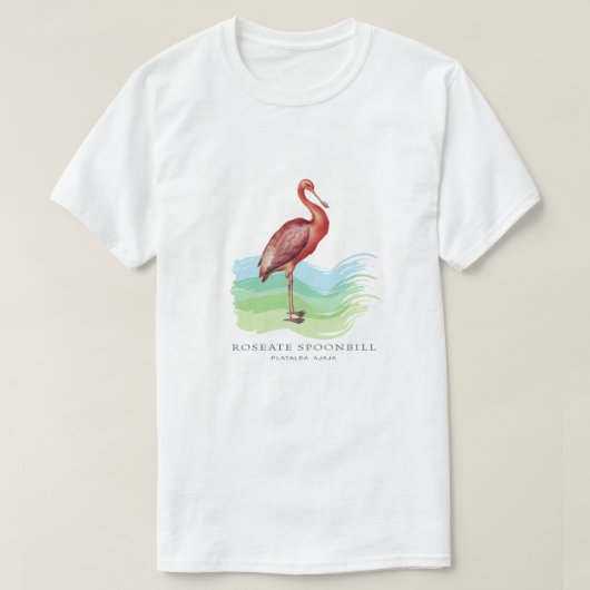Roseate Spoonbill Vintag Bird Illustration T-Shirt (Design vorne)