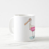 Roseate Spoonbill Vogelart Aquarellkunst Kaffeetasse (Vorderseite Links)