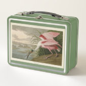 Roseate Spoonbill von Audubons Vögeln Amerikas Metall Brotdose (Vorderseite)
