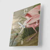 Roseate Spoonbill von Audubons Vögeln Amerikas Quadratische Wanduhr (Winkel)