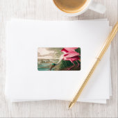 Roseate Spoonbill von John James Audubon Adressaufkleber (Insitu)