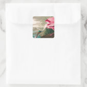 Roseate Spoonbill von John James Audubon Quadratischer Aufkleber (Tasche)