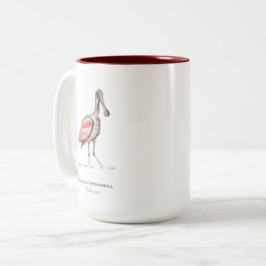Roseate Spoonbill Zwei-Tone-Kaffee-Tasse Zweifarbige Tasse (Vorderseite Links)
