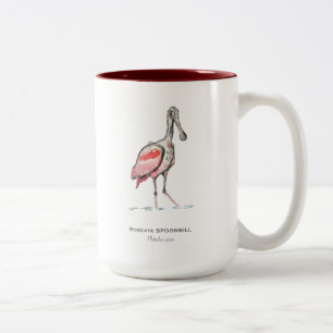 Roseate Spoonbill Zwei-Tone-Kaffee-Tasse Zweifarbige Tasse