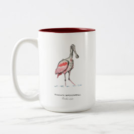 Roseate Spoonbill Zwei-Tone-Kaffee-Tasse Zweifarbige Tasse