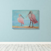 ROSEATE SPOONBILLS IN FLORIDA Canvas Print Leinwanddruck (Insitu (Holzboden))