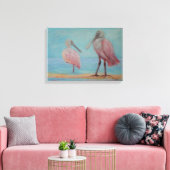 ROSEATE SPOONBILLS IN FLORIDA Canvas Print Leinwanddruck (Insitu (Wohnzimmer))