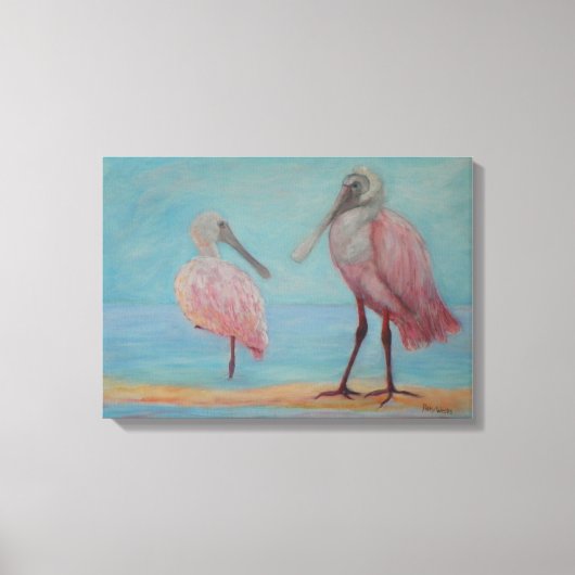 ROSEATE SPOONBILLS IN FLORIDA Canvas Print Leinwanddruck (Vorderseite)