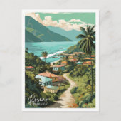 Roseau Dominica Art Travel Place Illustration Postkarte (Vorderseite)