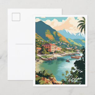 Roseau Dominica Kunst Vintage Reiseillustration Postkarte