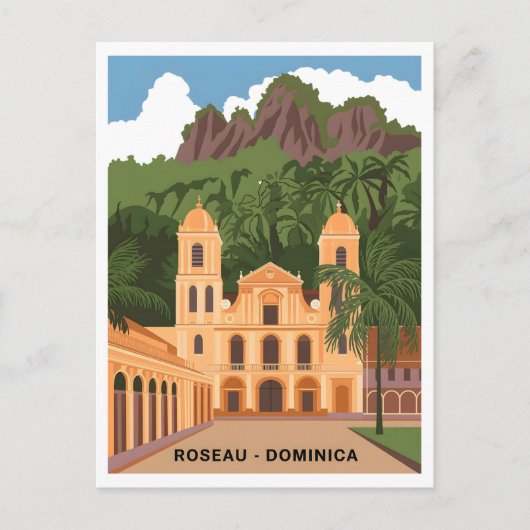 Roseau Dominica Vintag Postkarte (Vorderseite)