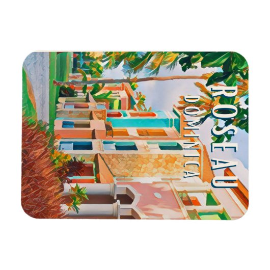 Roseau, Dominikanische Tropenstadt Magnet (Horizontal)