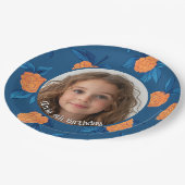 Roseberry Custom Foto und Name Paper Plate Pappteller (Schrägansicht)