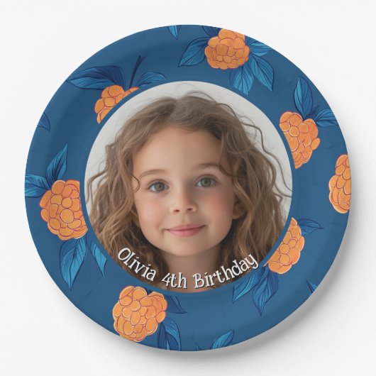 Roseberry Custom Foto und Name Paper Plate Pappteller (Vorderseite)