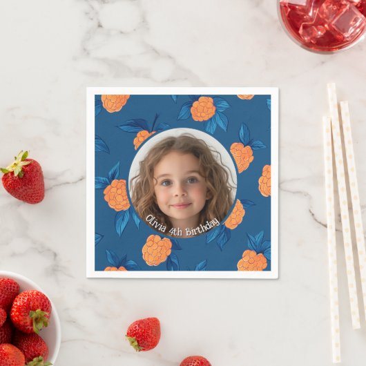 Roseberry Custom Foto und Name Paper Plate Serviette (Beispiel)