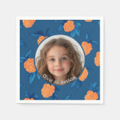 Roseberry Custom Foto und Name Paper Plate Serviette (Vorderseite)